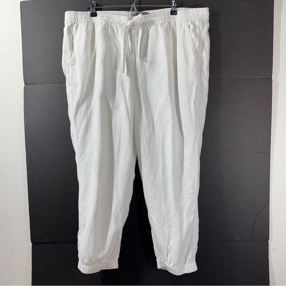 J Crew Point Sur white linen blend Seaside jogger pant - Picture 2 of 9